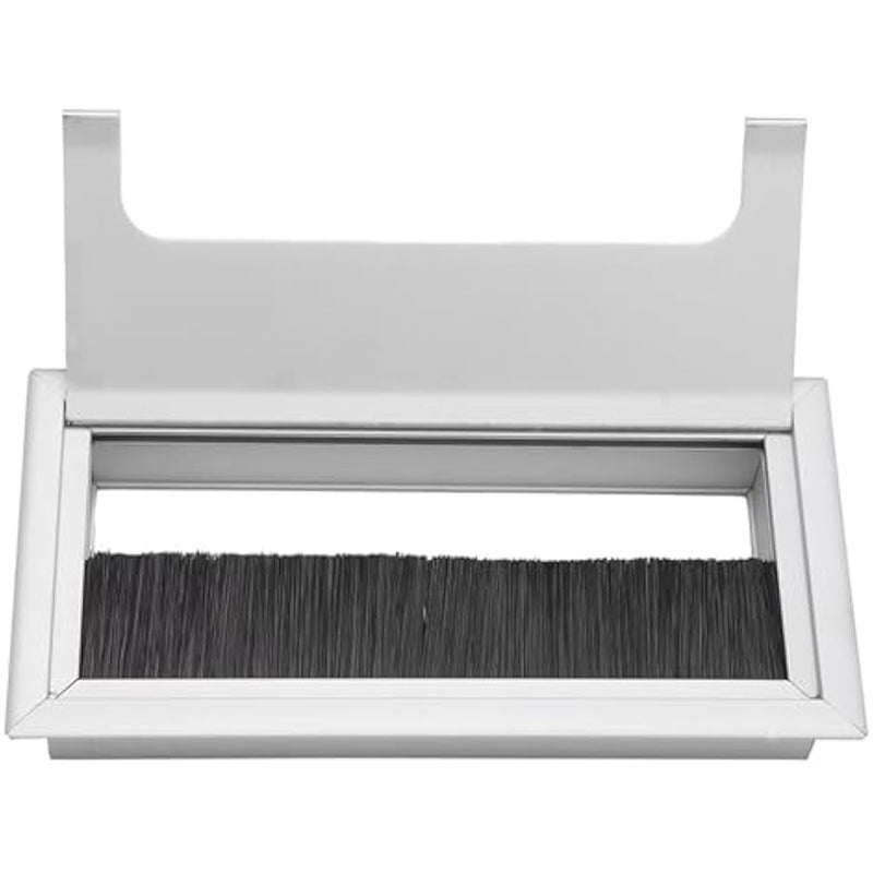 6.3x3.1in Rectangle Cable Grommet, Silver Metal Rectangle Wire Cable Grommet Hole Cover for Computer Desk Table, Aluminum Alloy Wire Hole Cover for Management of Computer Desk Wire - Image 5